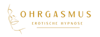 Ohrgasmus Logo mit goldener Schrift und Gesichtsilhouette